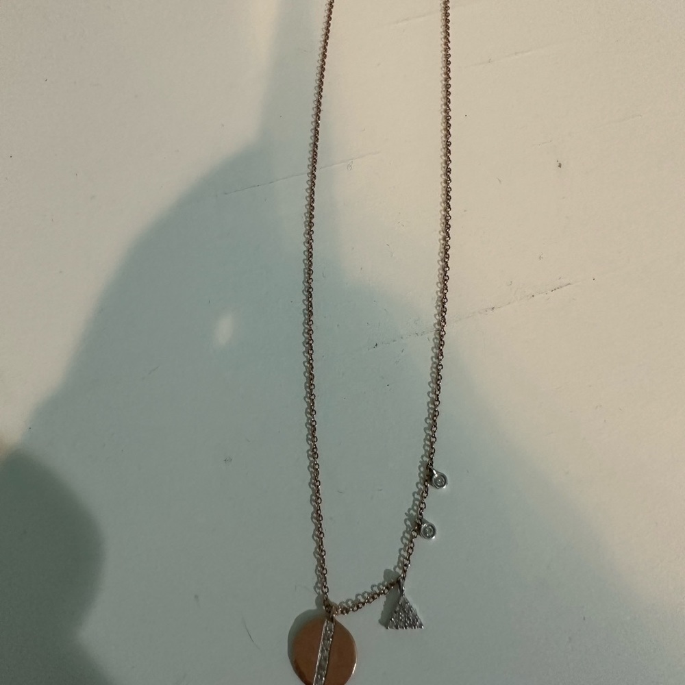 Rose gold 16 inch Meira T necklace w pave diamonds